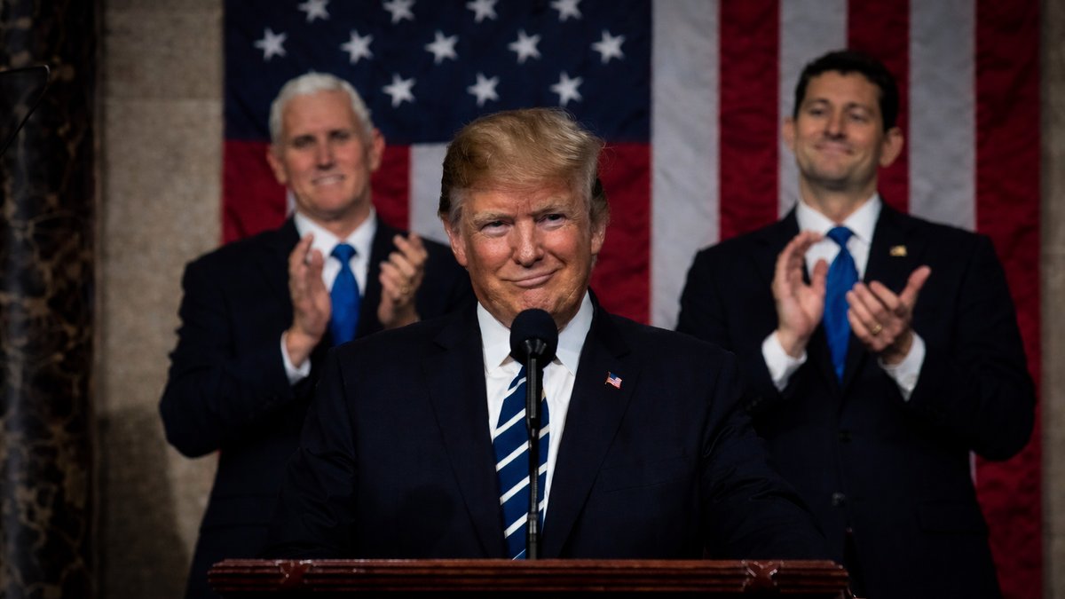 AI-generated illustration of Donald Trump giving a speech. Charlatan Magazine.