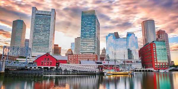 Boston Harbor skyline near InterContinental Boston luxury hotel