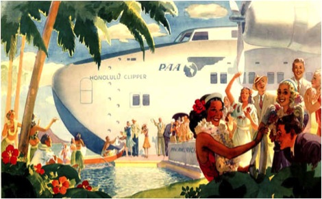 Pan Am advertisement tied to Juan Trippe and InterContinental hotel history