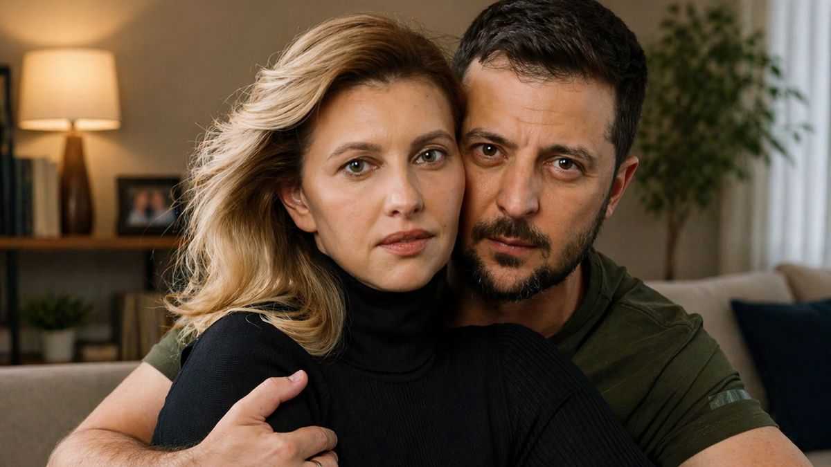 AI illustration of Volodymyr Zelenskyy and Olena Zelenska