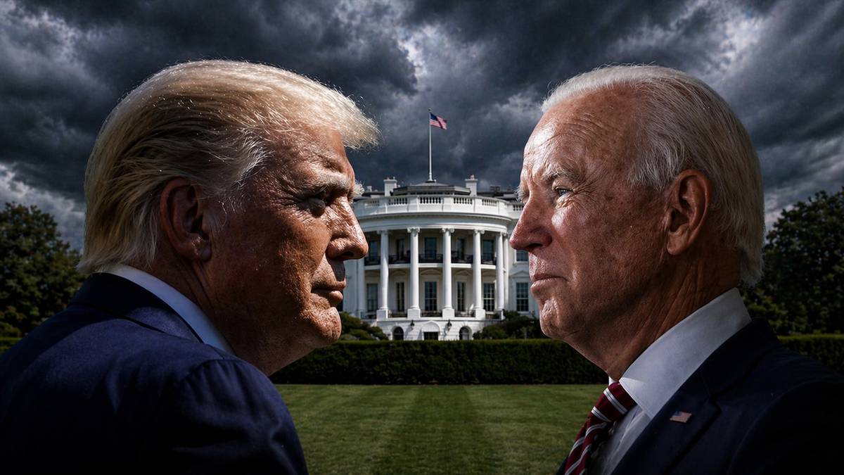 AI illustration of Donald Trump and Joe Biden